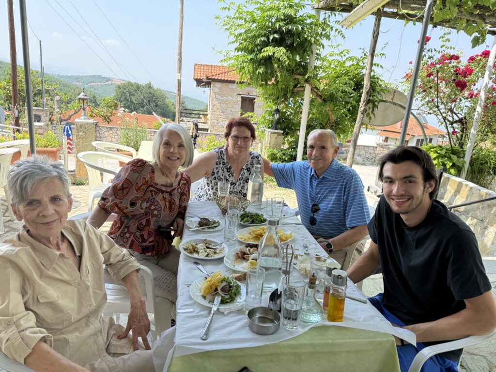 A group of people at a table 