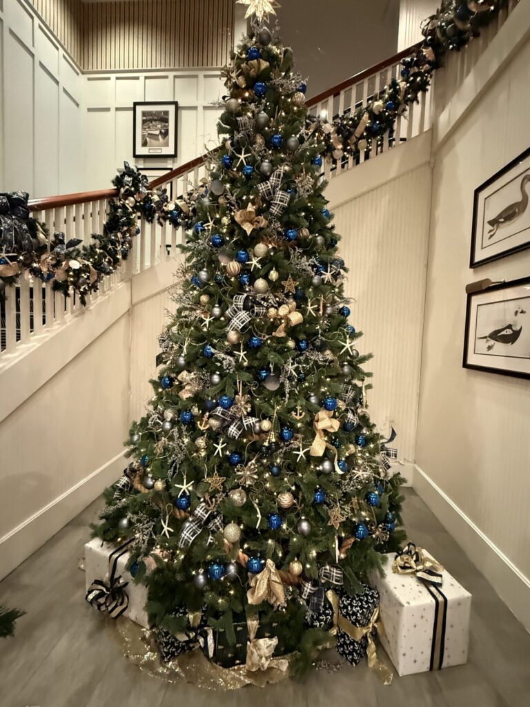 Decorated Xmas tree and stairwell