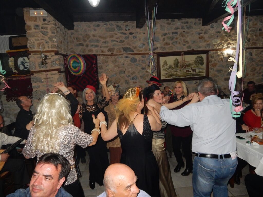 People in costume for Greek Carnavali Dancing